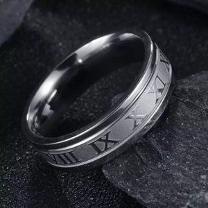 6mm Stainless Steel Roma Vintage Ring For Men / Women